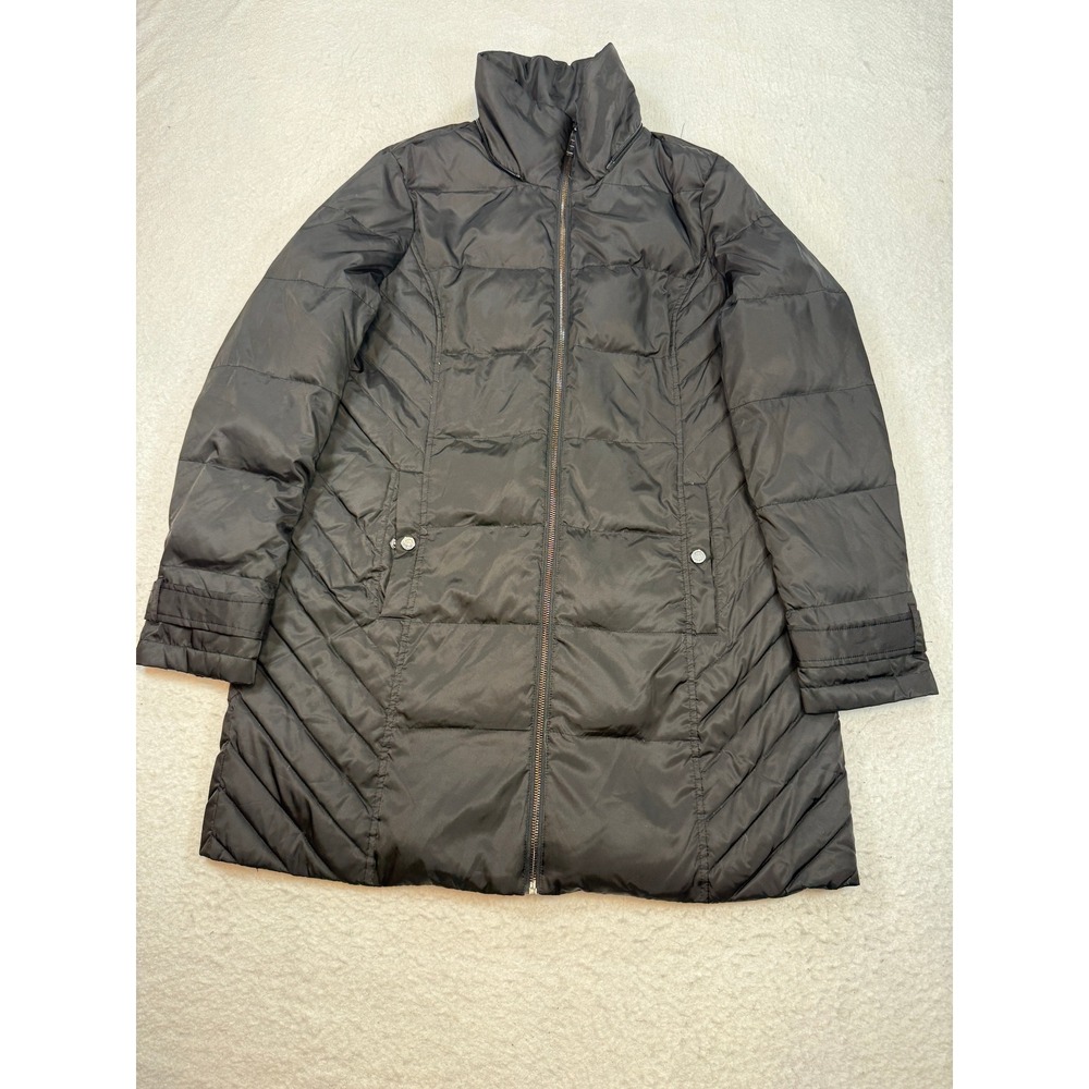 Kenneth Cole New York Womens Black Quilted Puffer Coat Jacket Large